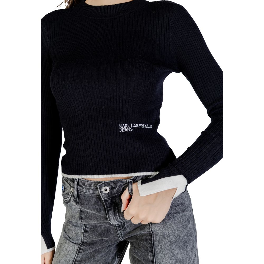 Karl Lagerfeld | Black Viscose Sweatshirt