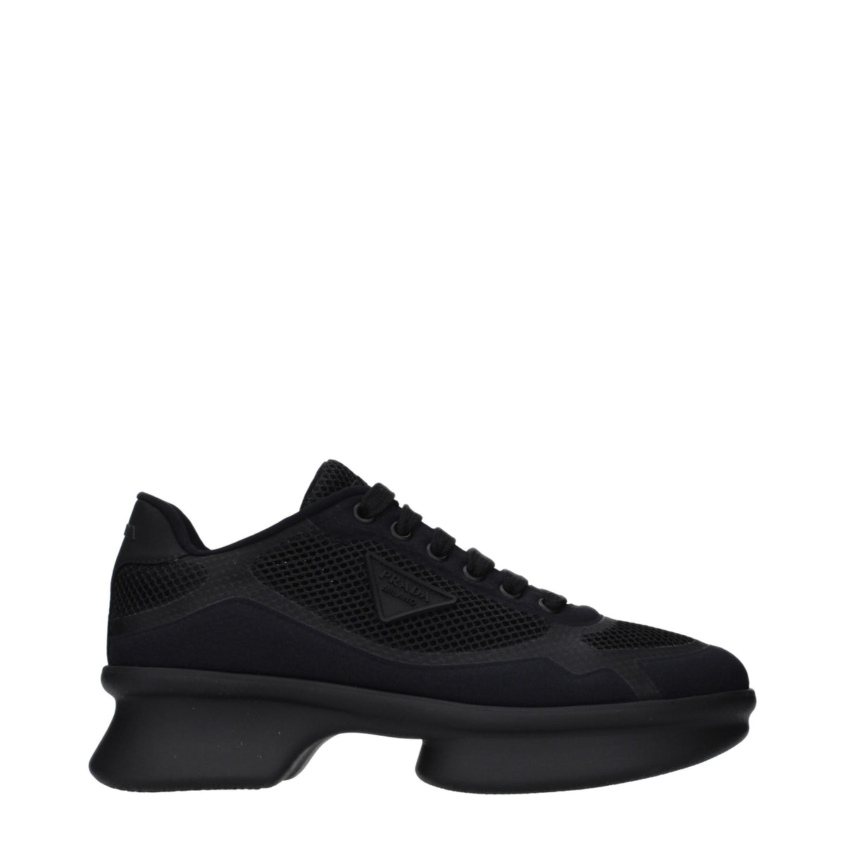 Prada | Black Fabric Low Top Sneakers