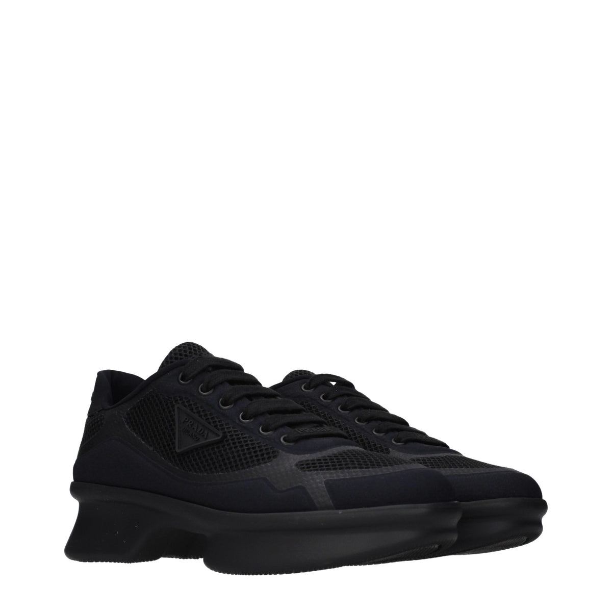Prada | Black Fabric Low Top Sneakers