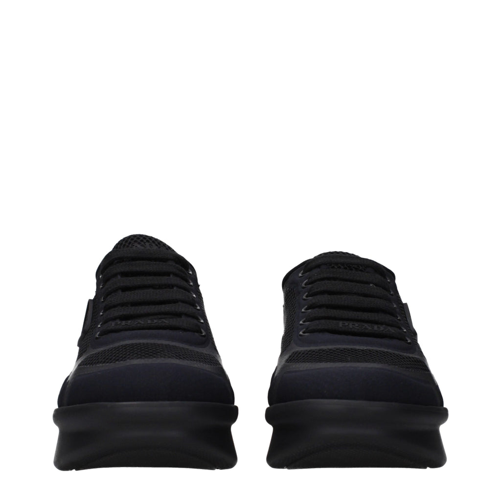 Prada | Black Fabric Low Top Sneakers