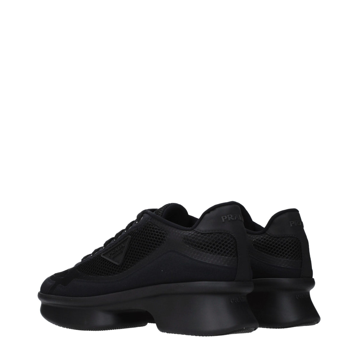 Prada | Black Fabric Low Top Sneakers