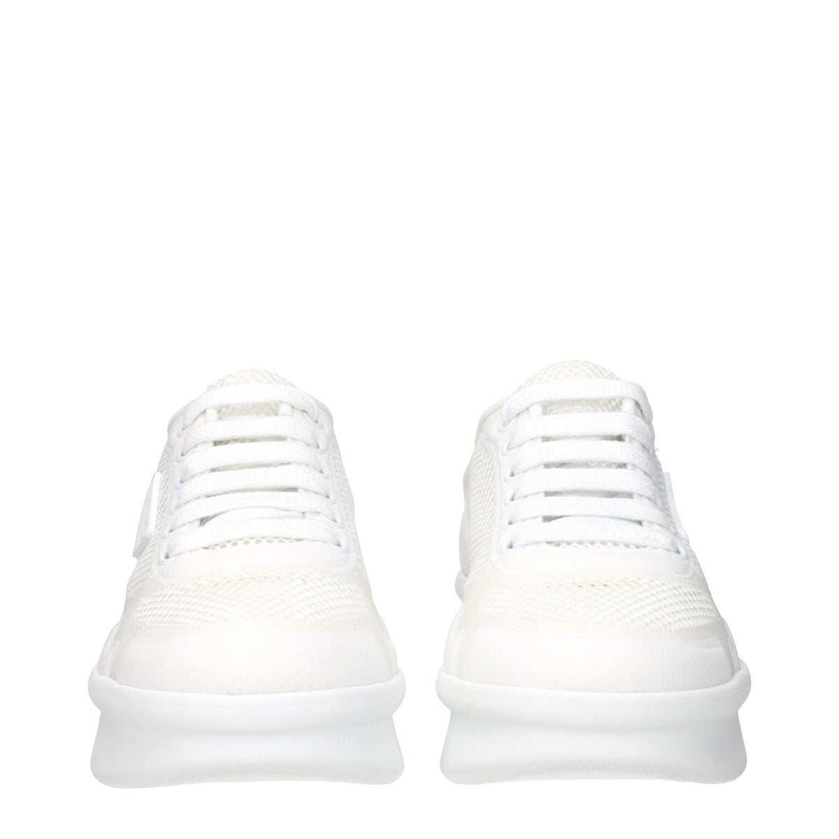 Prada | White Fabric Low Top Sneakers