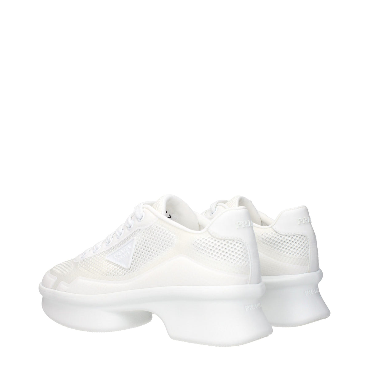 Prada | White Fabric Low Top Sneakers