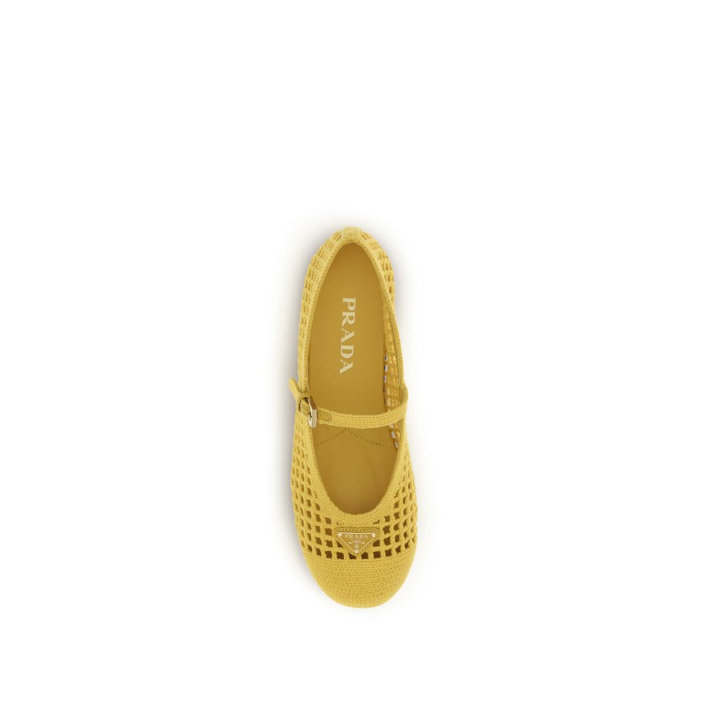 Prada | Multicolor Cotton Ballet Flats
