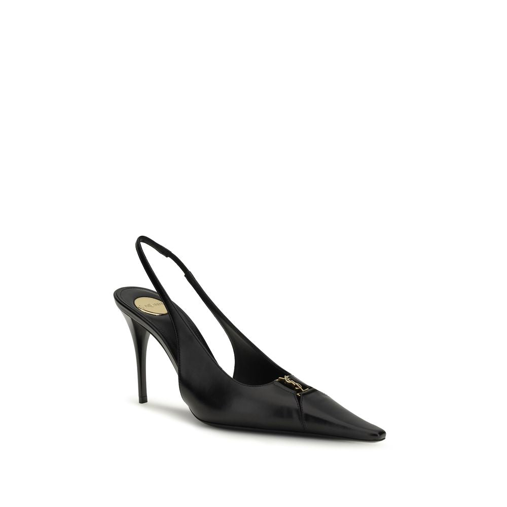 Saint Laurent | Black Calf Leather Bos Taurus High Heel Pumps