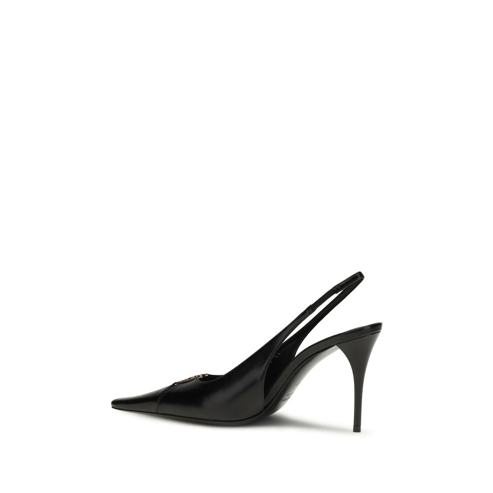 Saint Laurent | Black Calf Leather Bos Taurus High Heel Pumps