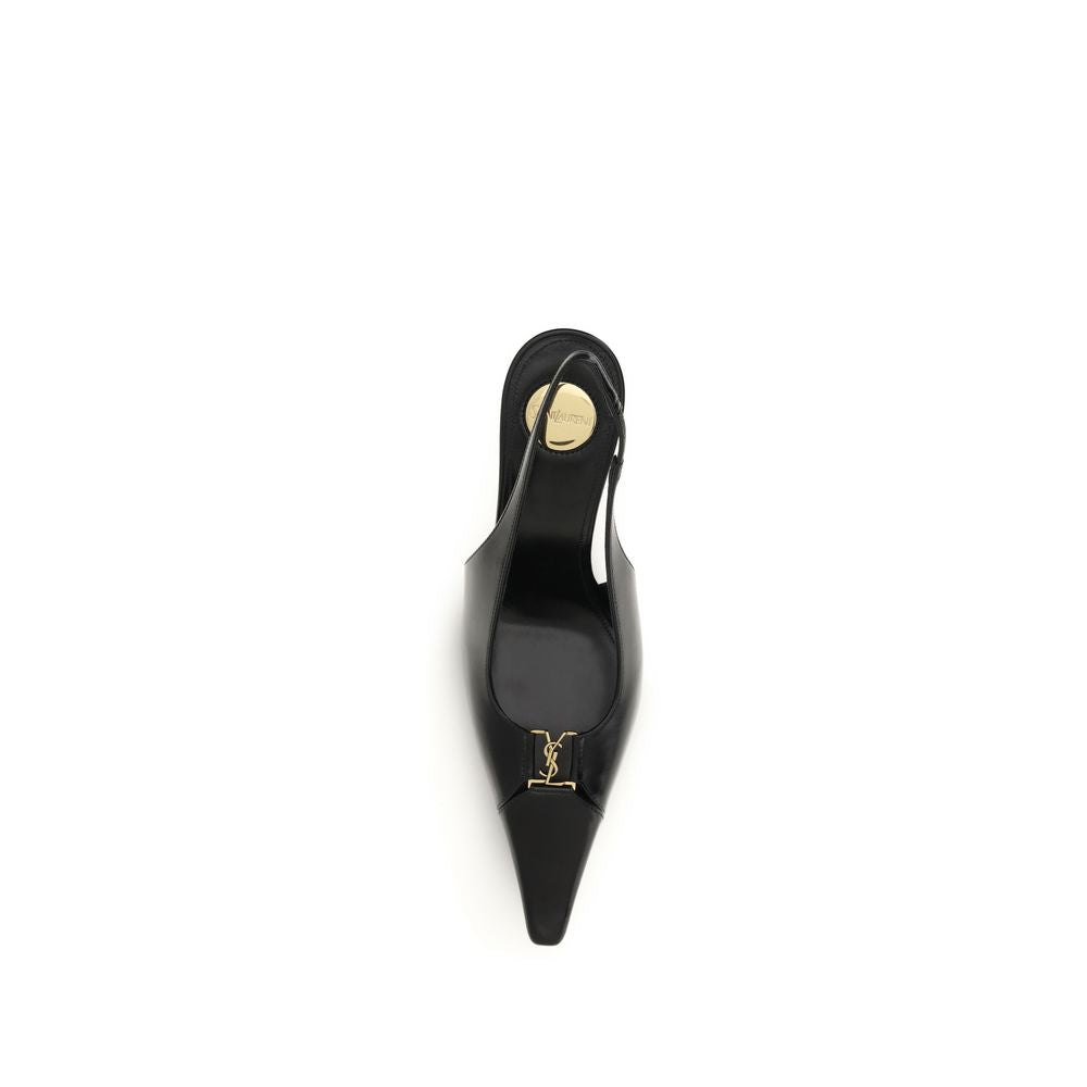Saint Laurent | Black Calf Leather Bos Taurus High Heel Pumps