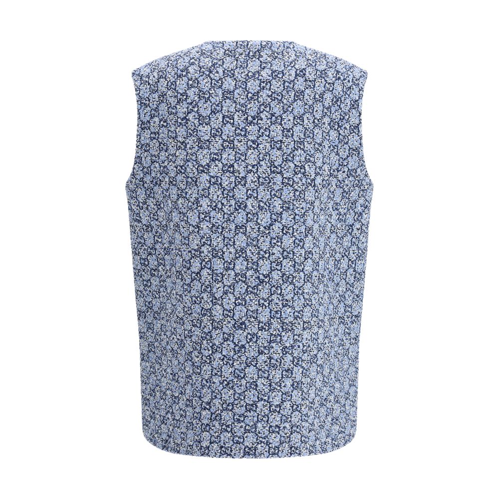 Gucci | Blue Cotton Sleeveless Jacket