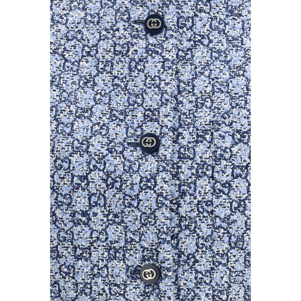 Gucci | Blue Cotton Sleeveless Jacket