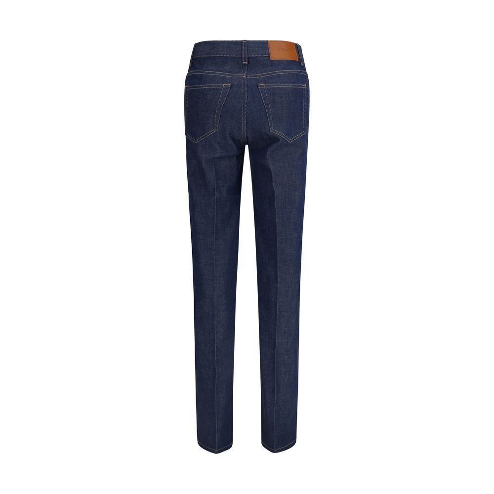 Chloé | Blue Cotton Slim Fit Jeans