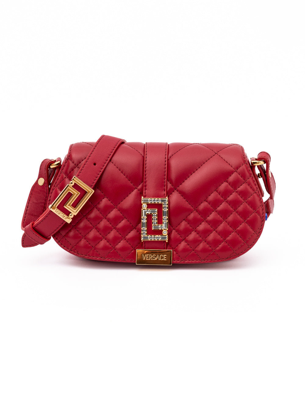 Versace | Red Leather Quilted Shoulder Strap Bag