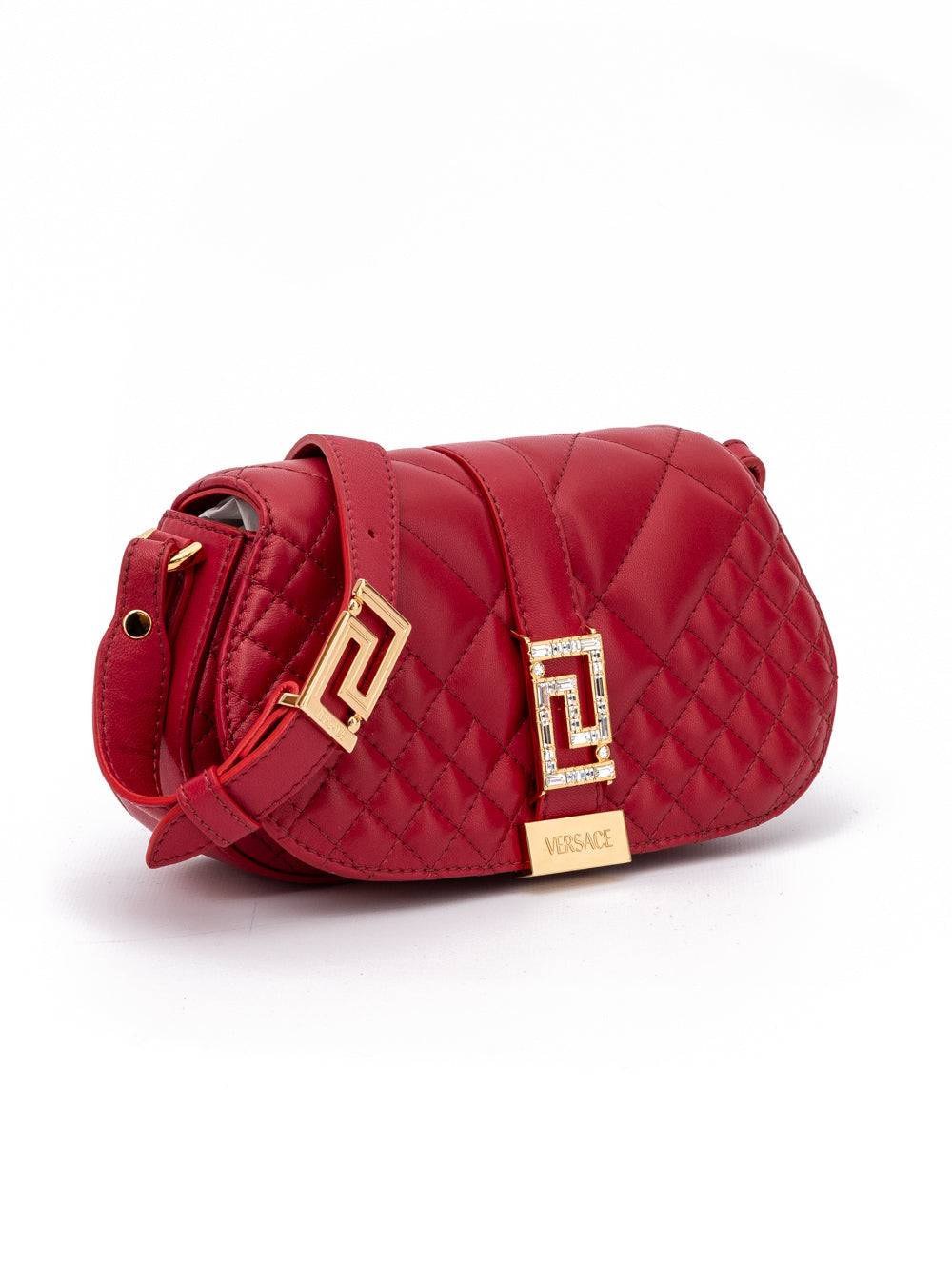 Versace | Red Leather Quilted Shoulder Strap Bag