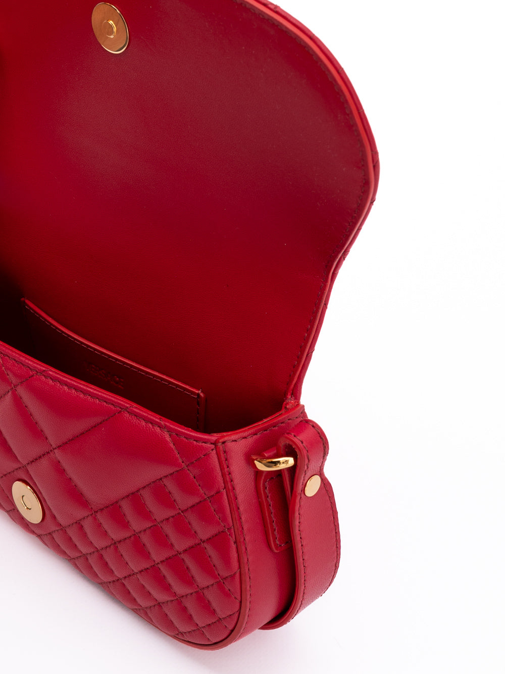 Versace | Red Leather Quilted Shoulder Strap Bag