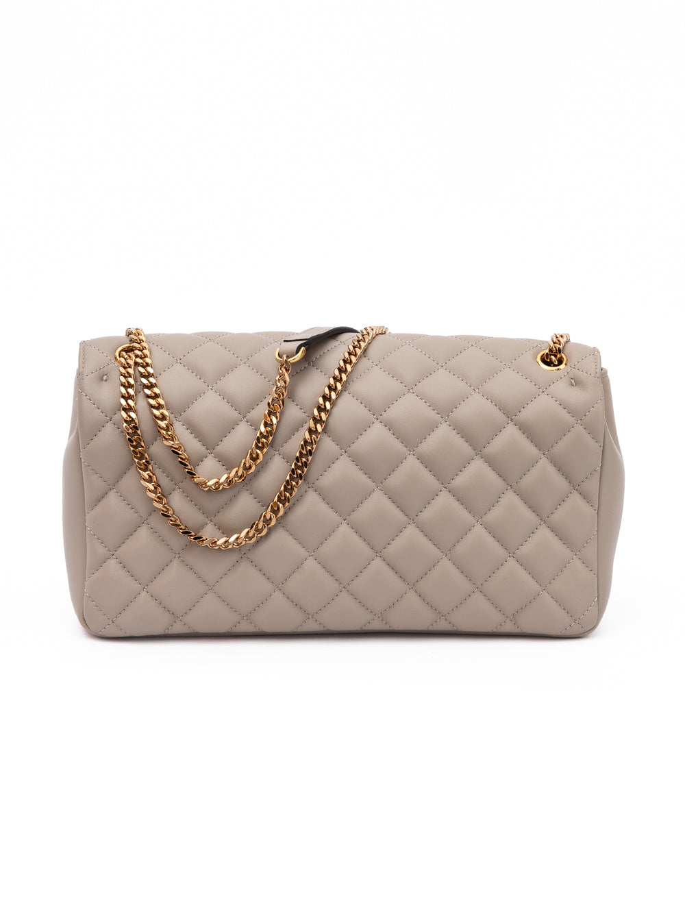 Versace | Taupe Quilted Leather Shoulder Strap Bag