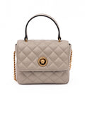 Versace | Taupe Quilted Leather Handbag