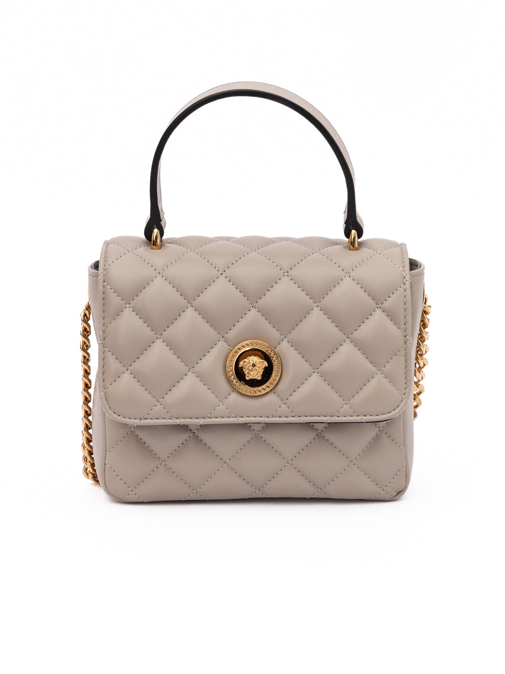 Versace | Taupe Quilted Leather Handbag
