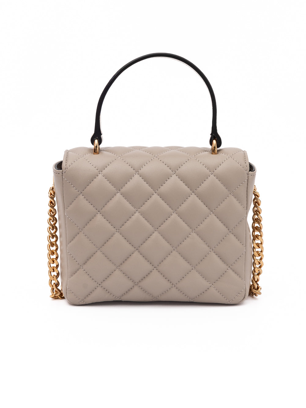 Versace | Taupe Quilted Leather Handbag
