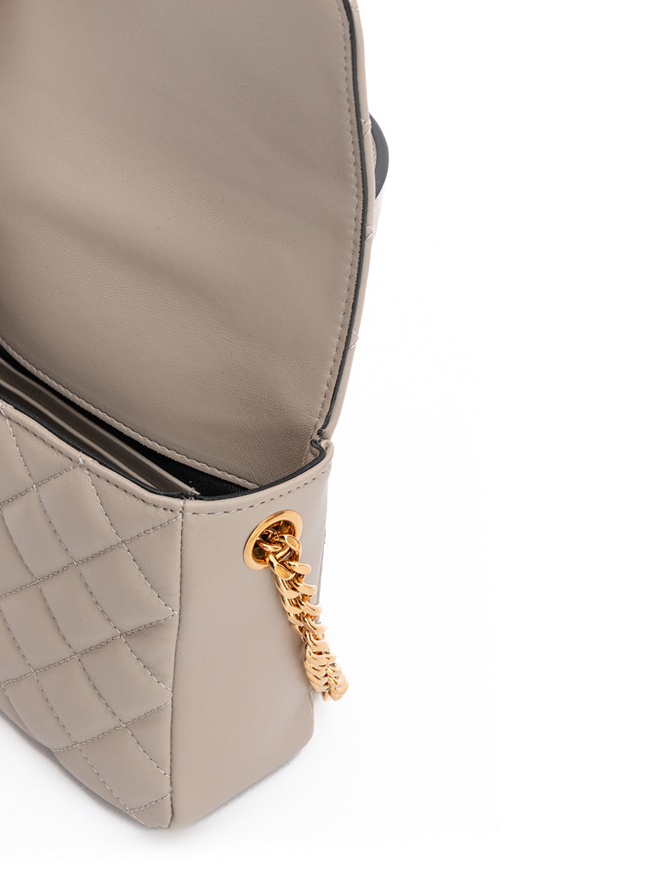 Versace | Taupe Quilted Leather Handbag