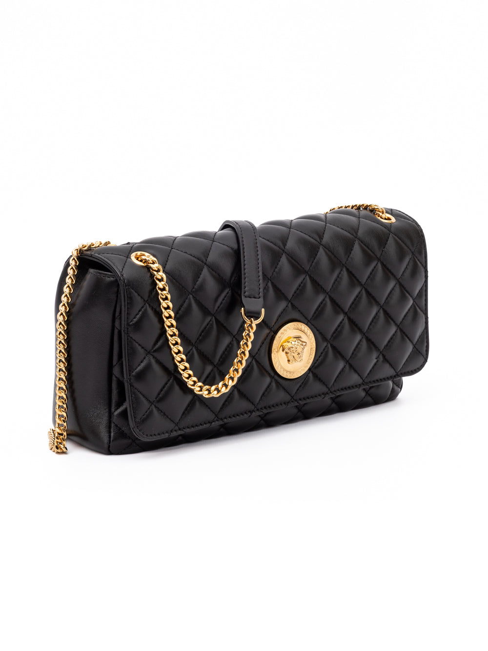 Versace | Black Quilted Leather Shoulder Strap Bag
