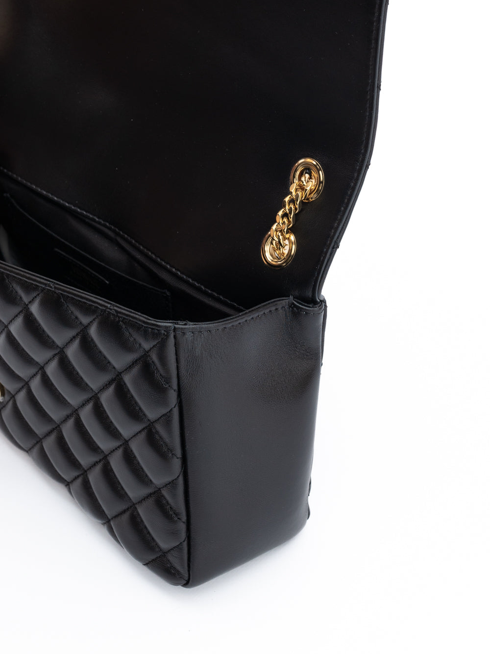 Versace | Black Quilted Leather Shoulder Strap Bag