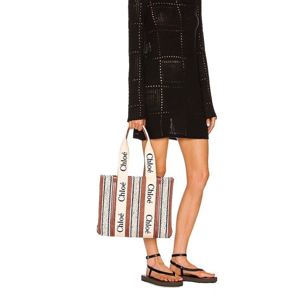 Chloé | Brown Linen Tote Bag