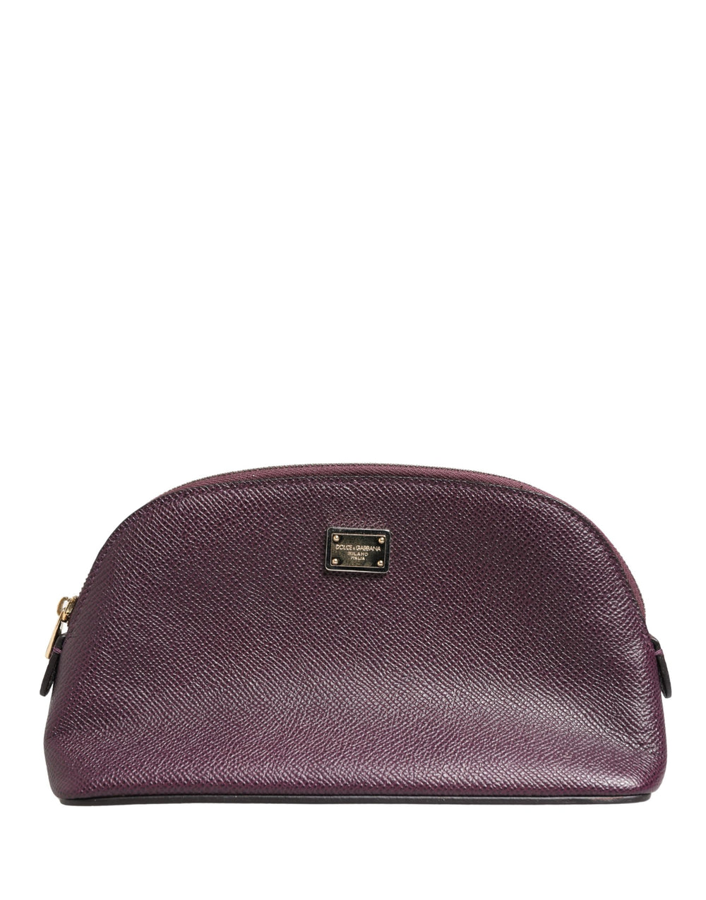 Dolce & Gabbana | Dark Purple Leather DG Logo Zip Around Hand Purse Wallet