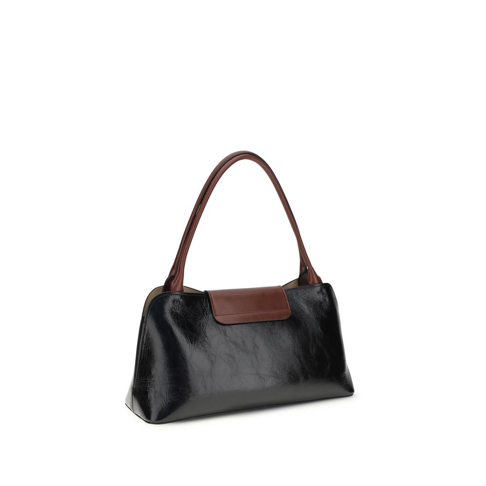 Versace | Black Calf Leather Bos Taurus Shoulder Bag