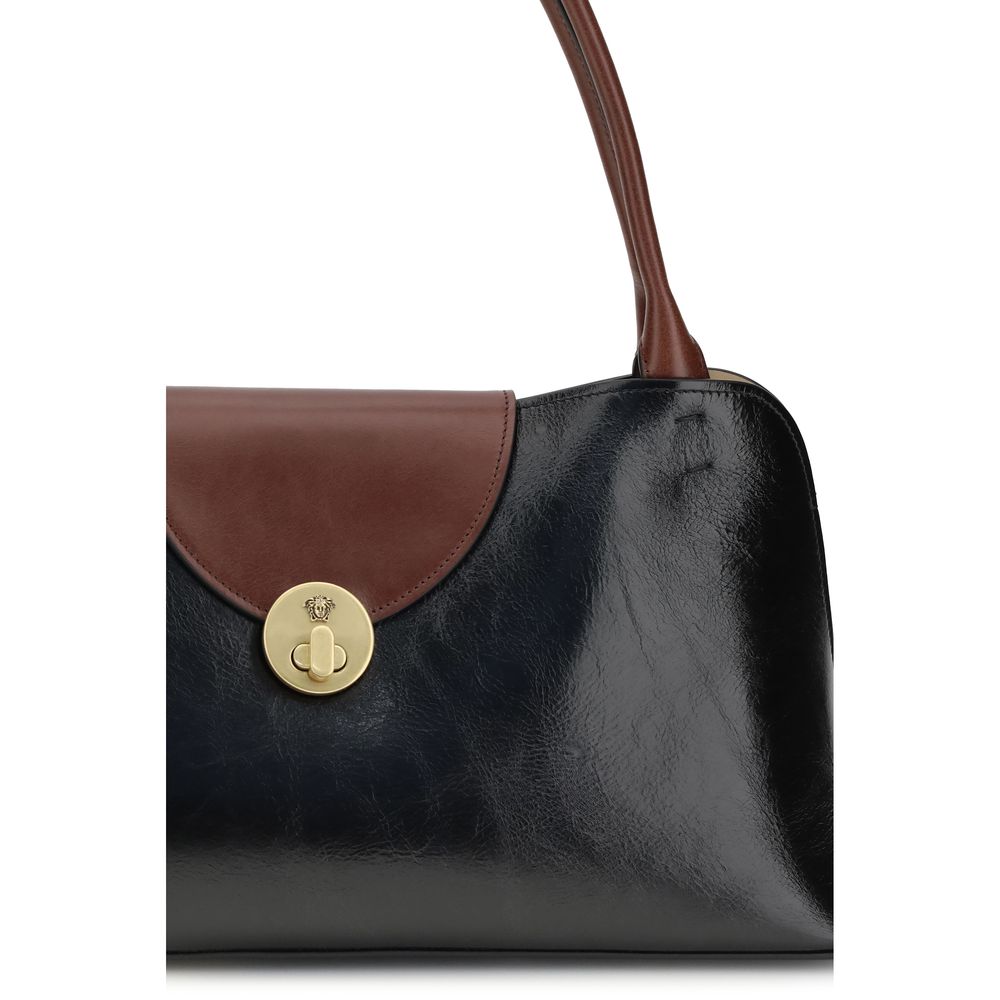 Versace | Black Calf Leather Bos Taurus Shoulder Bag