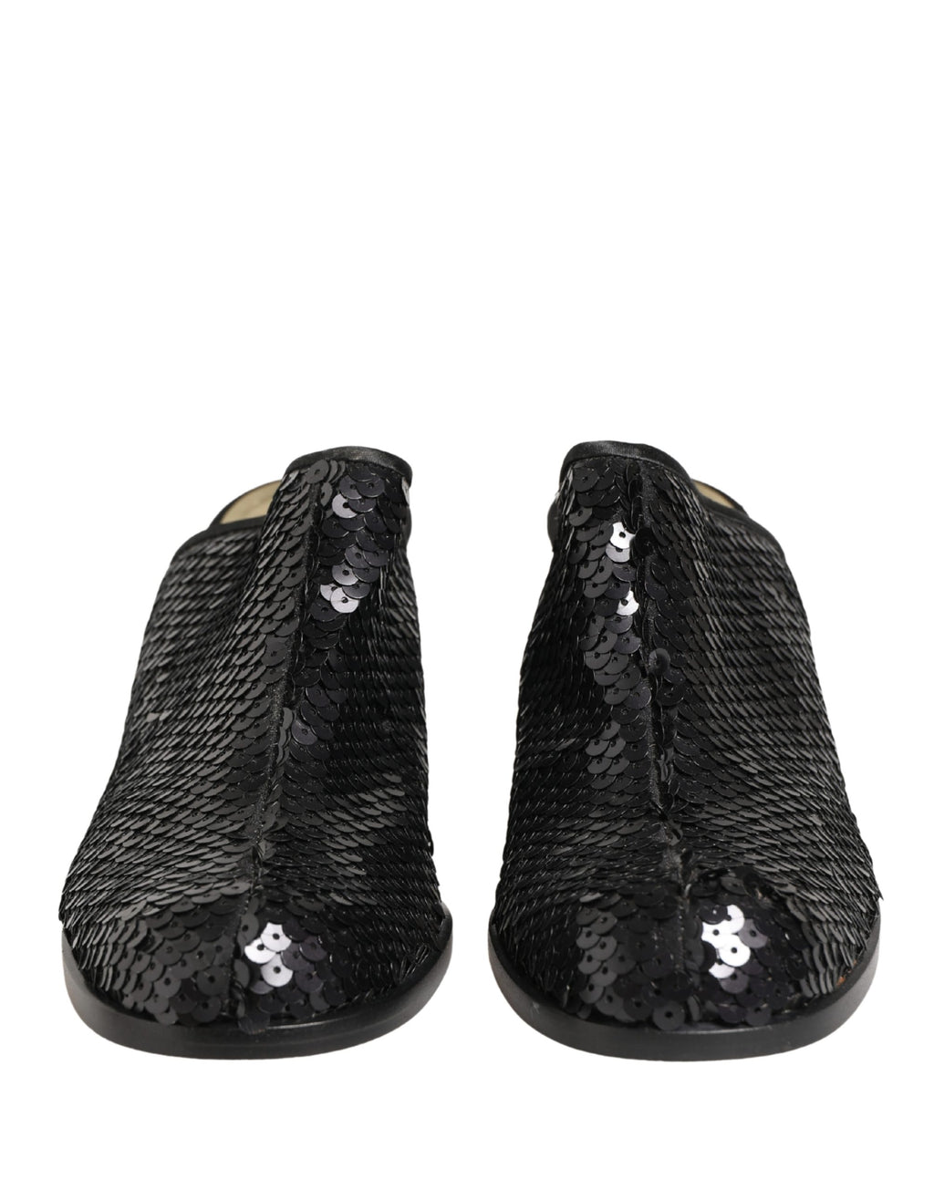 Dolce & Gabbana | Black Sequined Mules Shoes