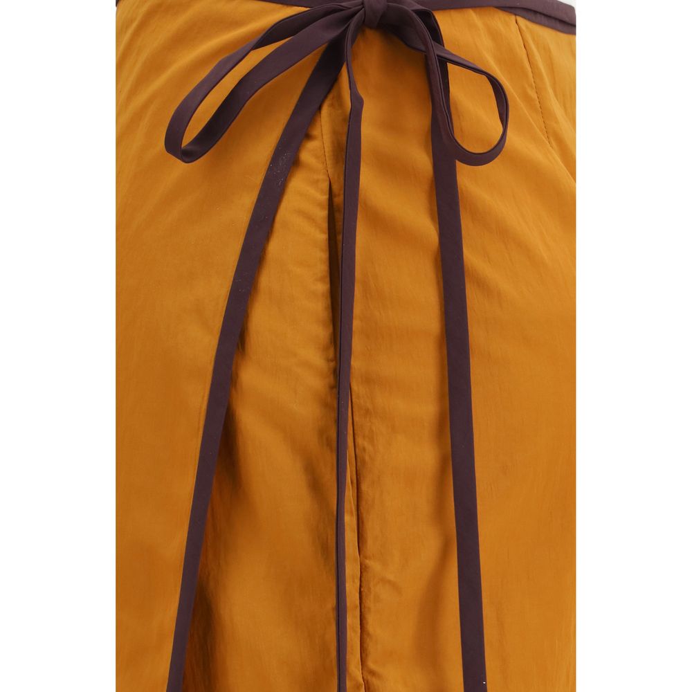 Saint Laurent | Orange Nylon Midi Skirt