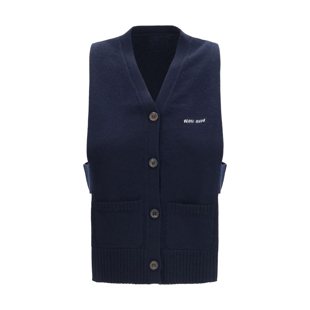 Miu Miu | Blue Cashmere Sleeveles Sweater