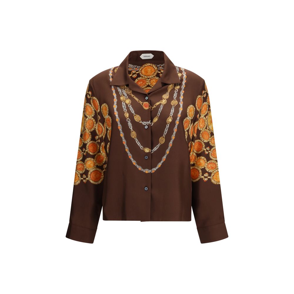 Versace | Brown Fabric Pattern Shirt