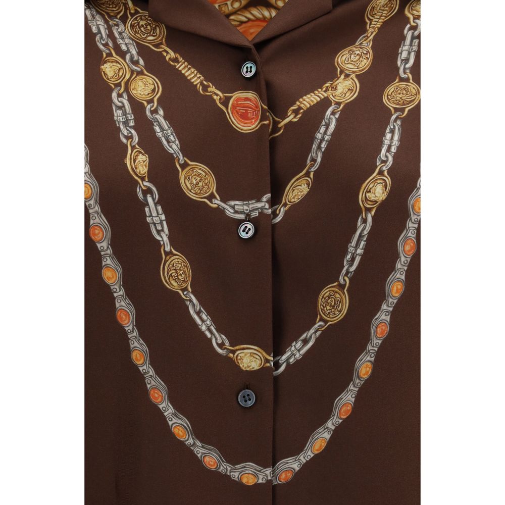 Versace | Brown Fabric Pattern Shirt