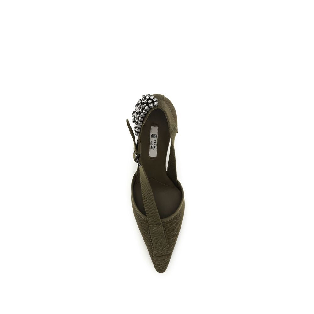 Prada | Bicolor Cotton High Heel Pumps
