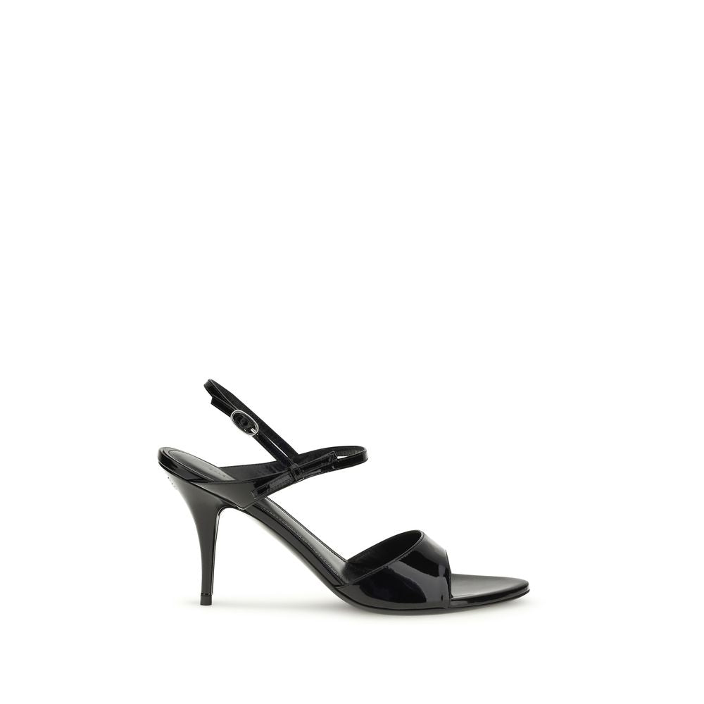 Balenciaga | Black Calf Leather Bos Taurus Stiletto Heel Sandals