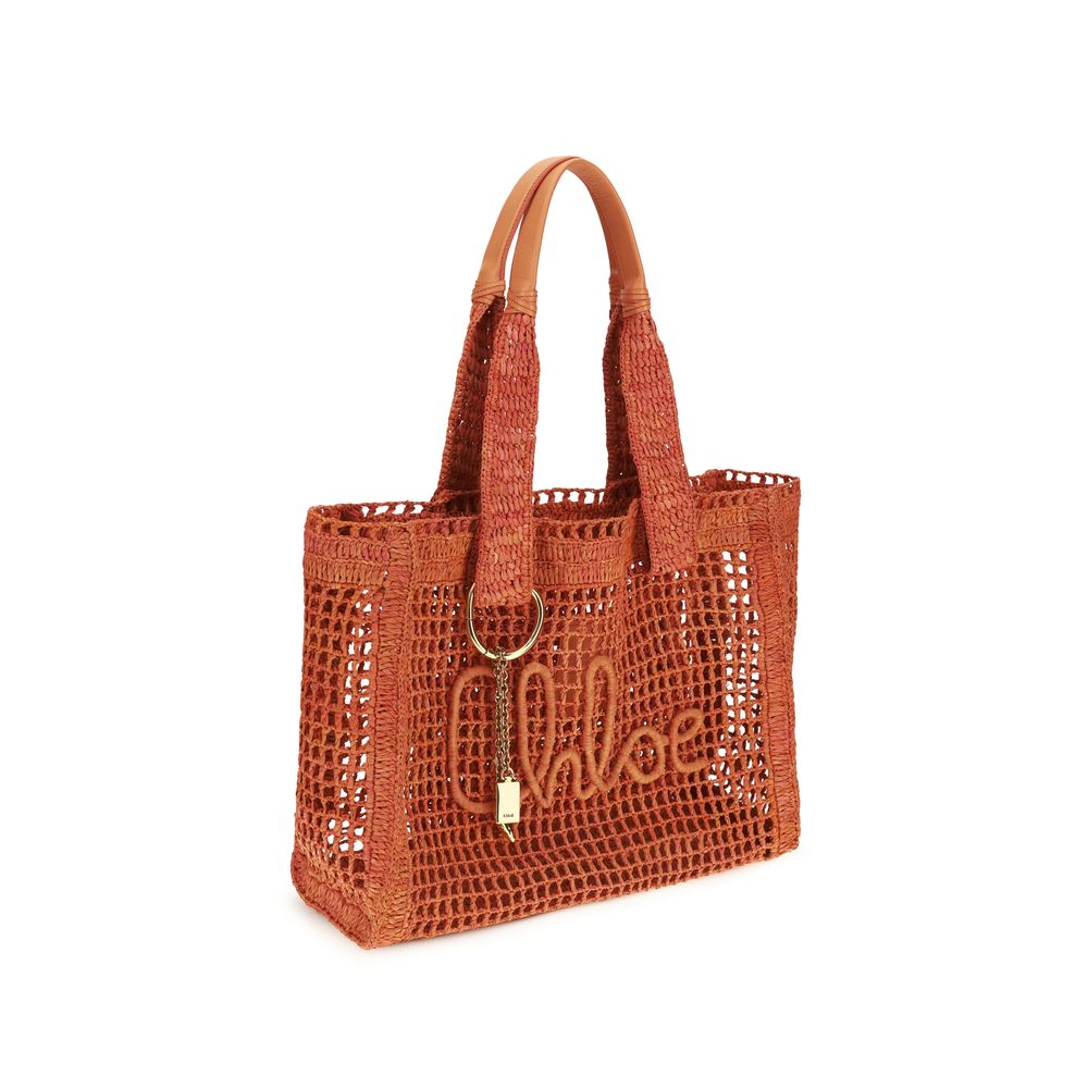 Chloé | Red Raffia Shoulder Bag