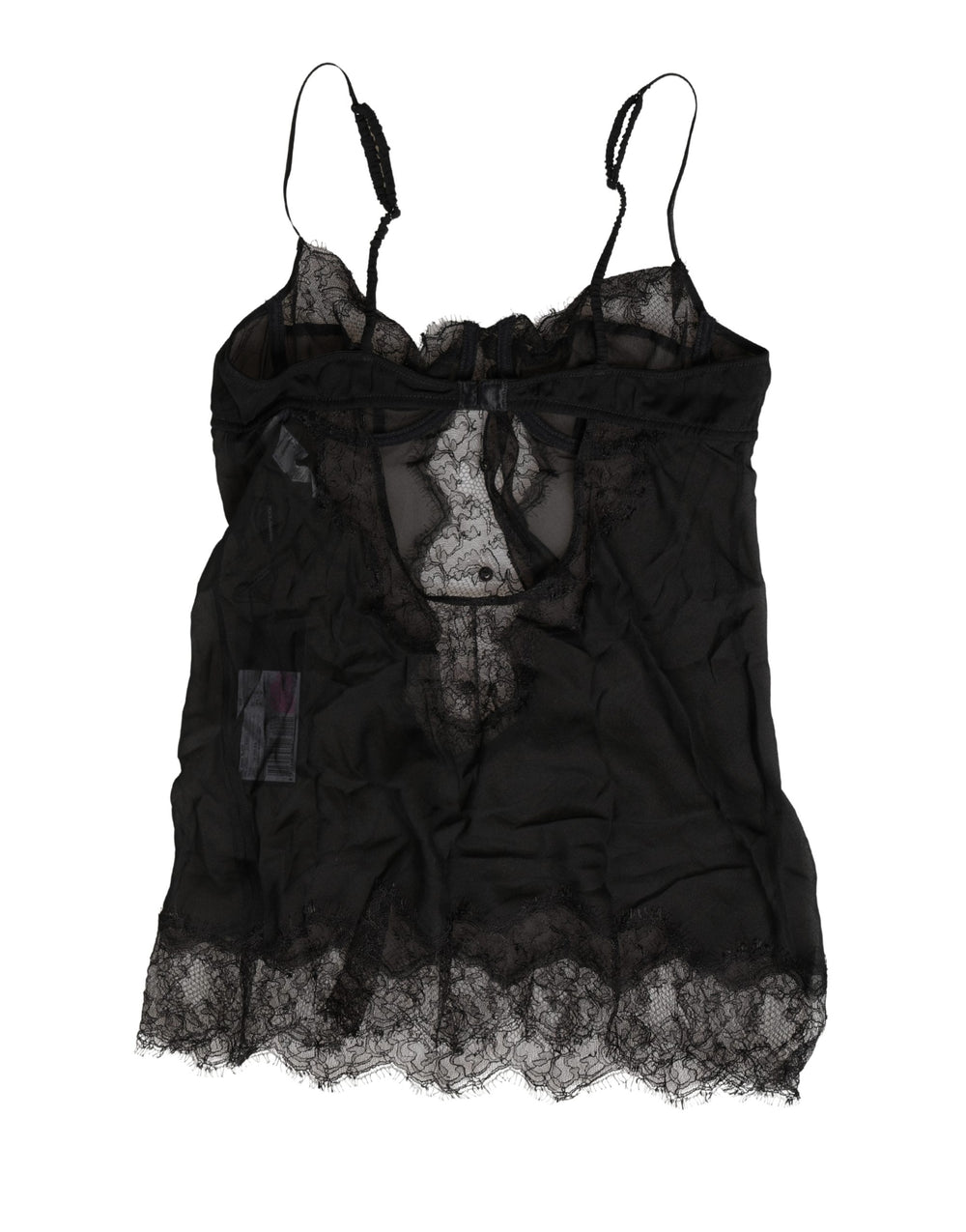 Dolce & Gabbana | Black Silk Lace Lingerie Chemise Top Underwear