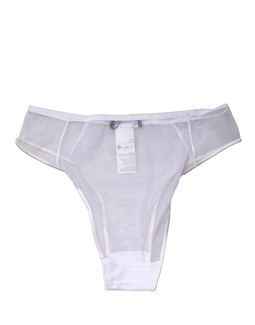 Dolce & Gabbana | White Sheer Silk Stretch High Brief Underwear