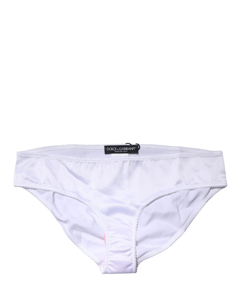 Dolce & Gabbana | White Silk Stretch Mid Waist Brief Panty Underwear