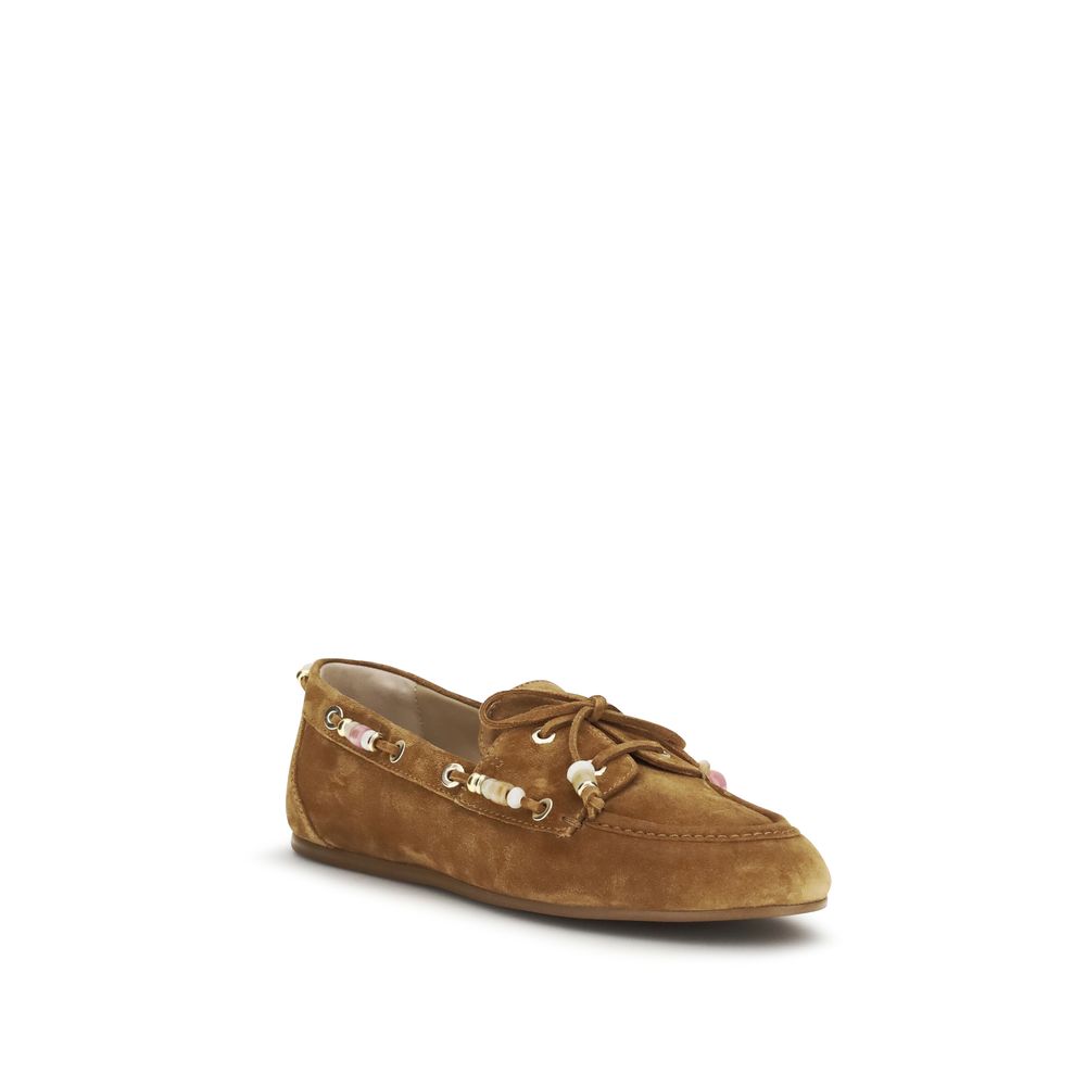 Stuart Weitzman | Brown Calf Leather Bos Taurus Slip-On Loafers