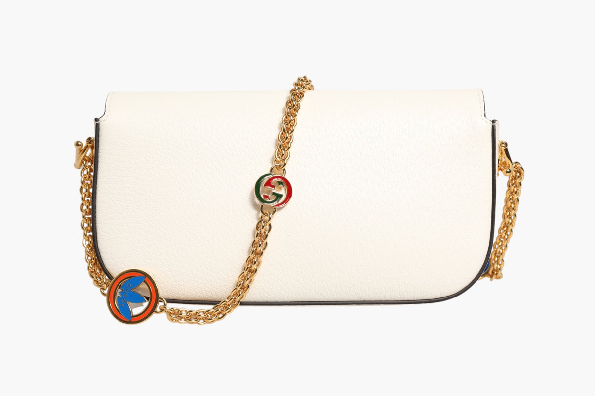 Gucci | x Adidas Horsebit 1955  White Black Calfskin Leather Shoulder Bag