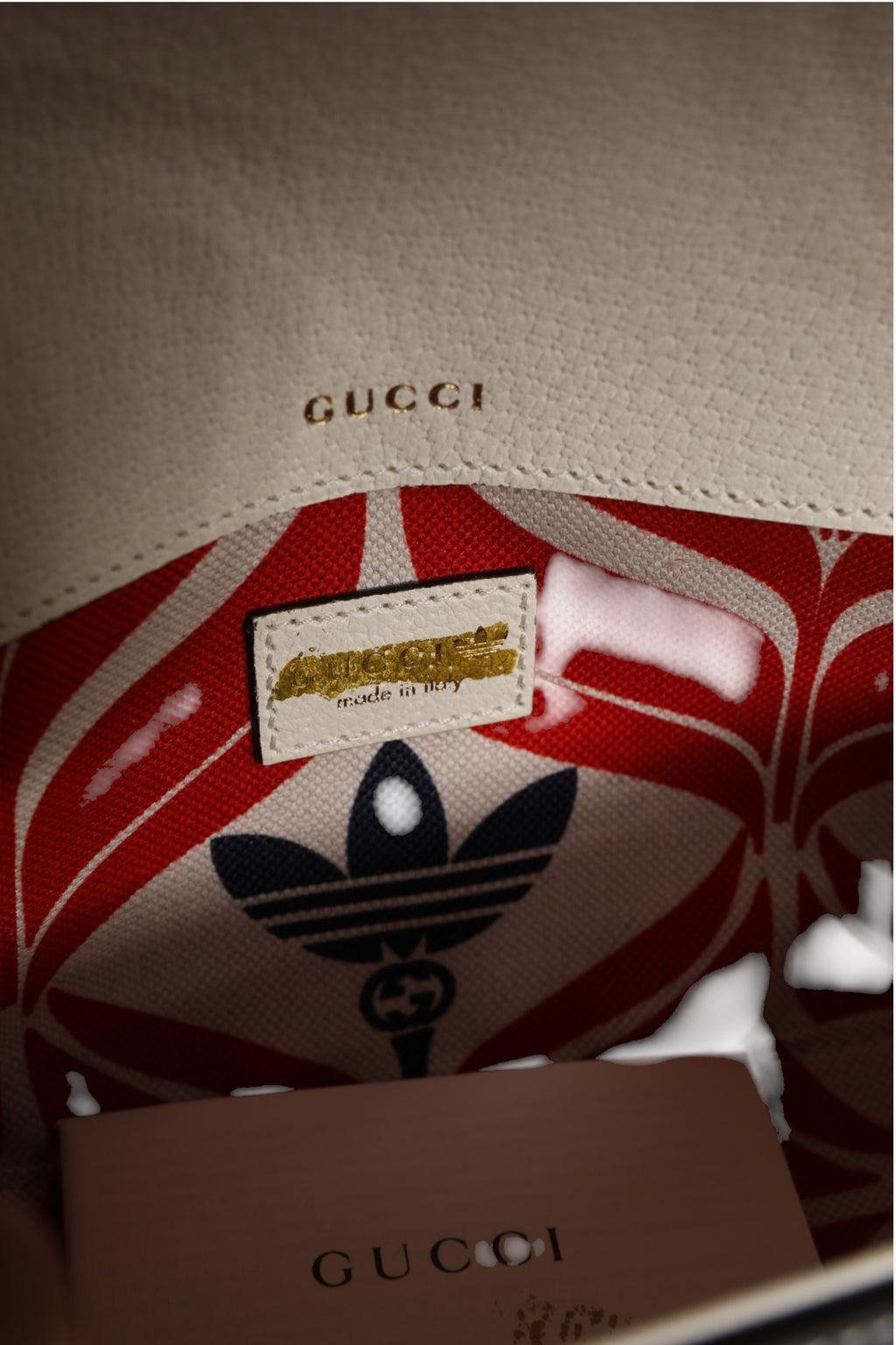 Gucci | x Adidas Horsebit 1955  White Black Calfskin Leather Shoulder Bag