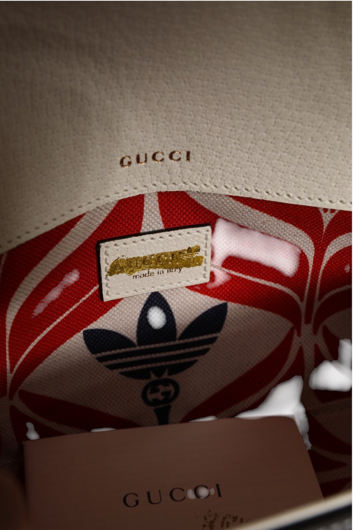 Gucci | x Adidas Horsebit 1955  White Black Calfskin Leather Shoulder Bag