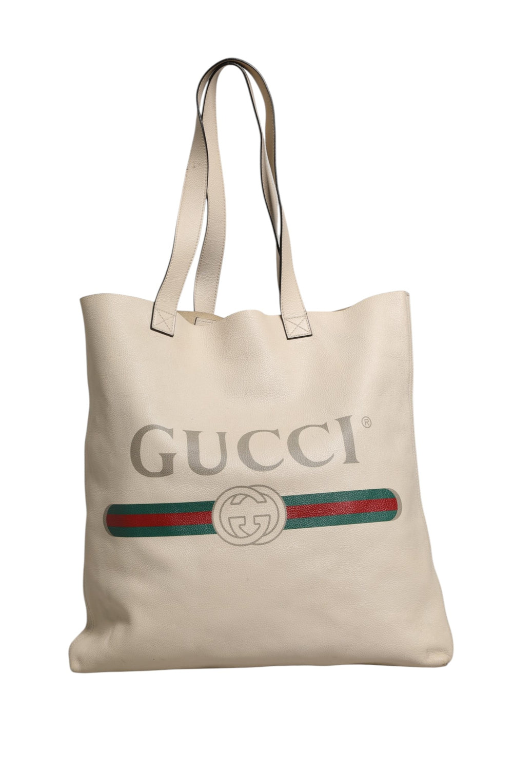 Gucci | White Web Sherry Logo Print Tote Bag