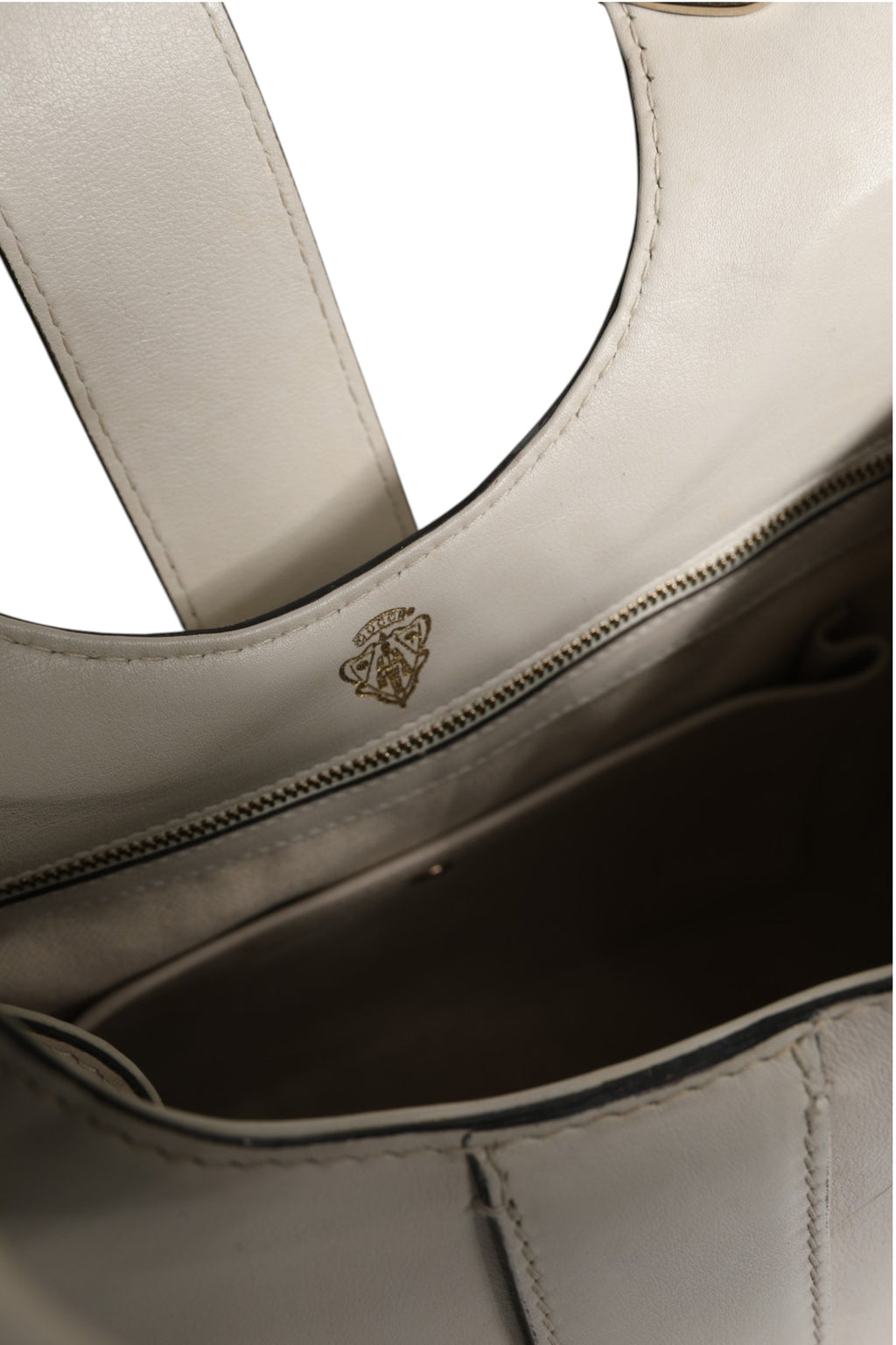 Gucci | White Leather Stirrup Top Handle Bag