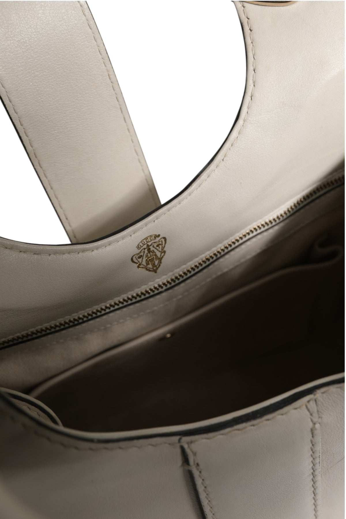 Gucci | White Leather Stirrup Top Handle Bag