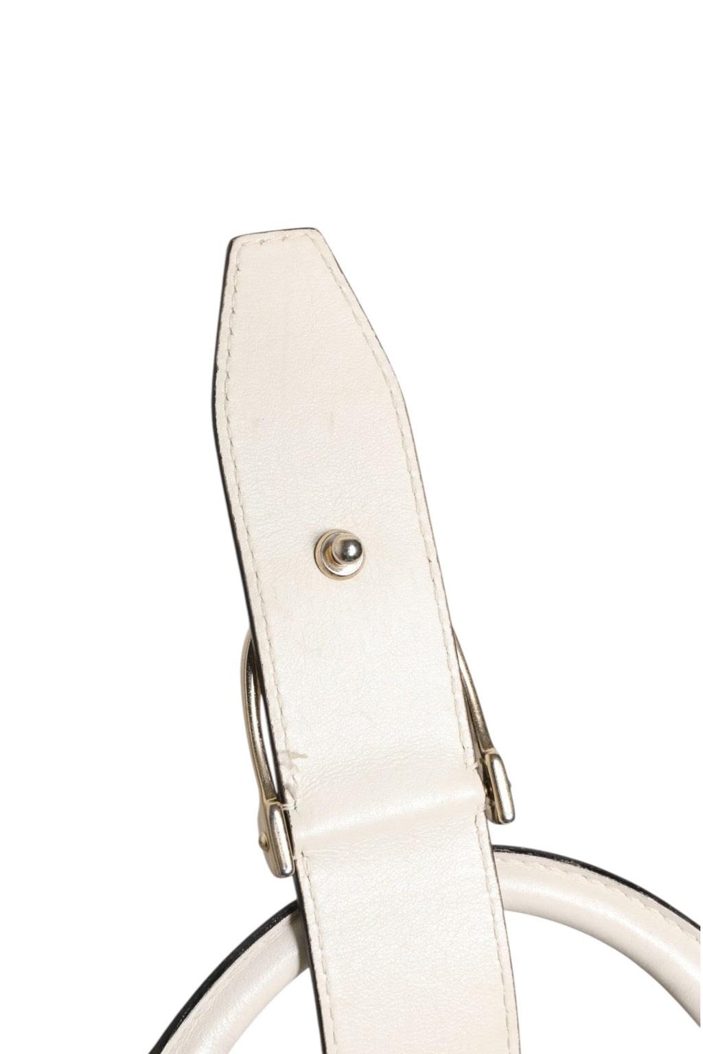 Gucci | White Leather Stirrup Top Handle Bag