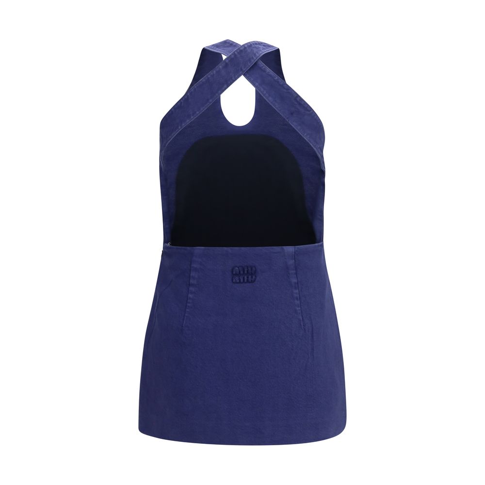 Miu Miu | Blue Cotton Casual Dress