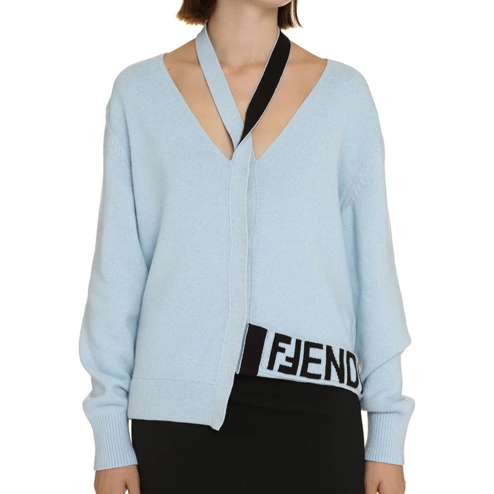 Fendi | Blue Cashmere Cardigan