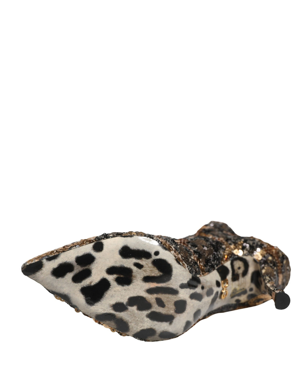 Dolce & Gabbana | Gold Leopard Sequin Sock Ankle Boots Shoes